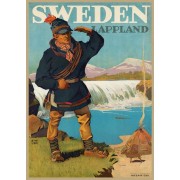 Sweden Lappland 1930-tal, affisch 21x30cm